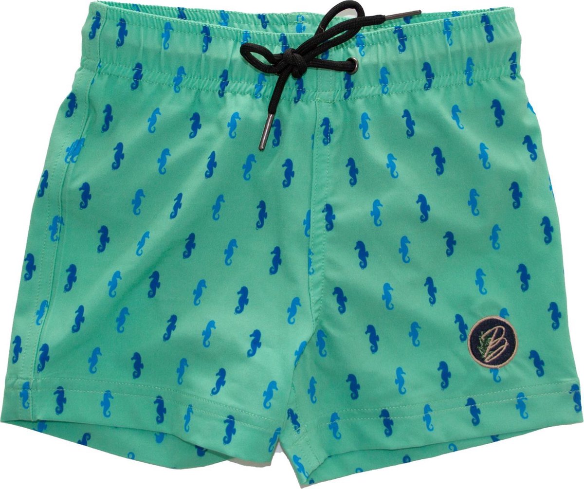 Become - Zwemshort jongen groen met zeepaardjes (98-104)