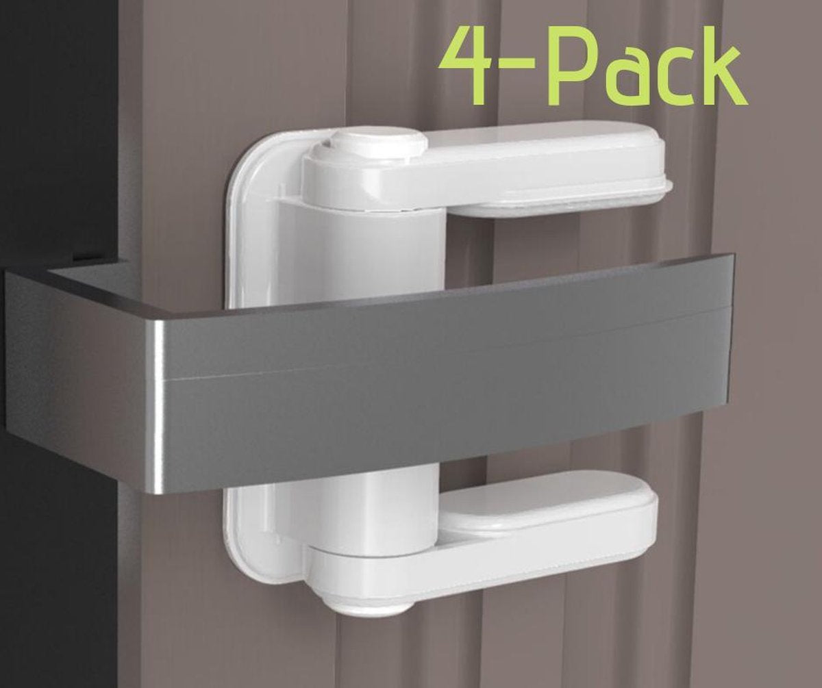 Premium Deurklink Vergrendeling Set 4 Stuks  - Veiligheidsslot Wit Voor Kinderen & Baby - Kinderslot Beveiliging Voor Deuren