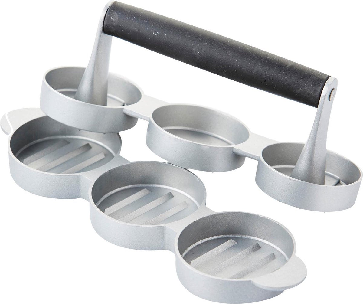 Barbecook – Hamburgerpers voor 3 mini hamburgers – Aluminium - ø6.8cm