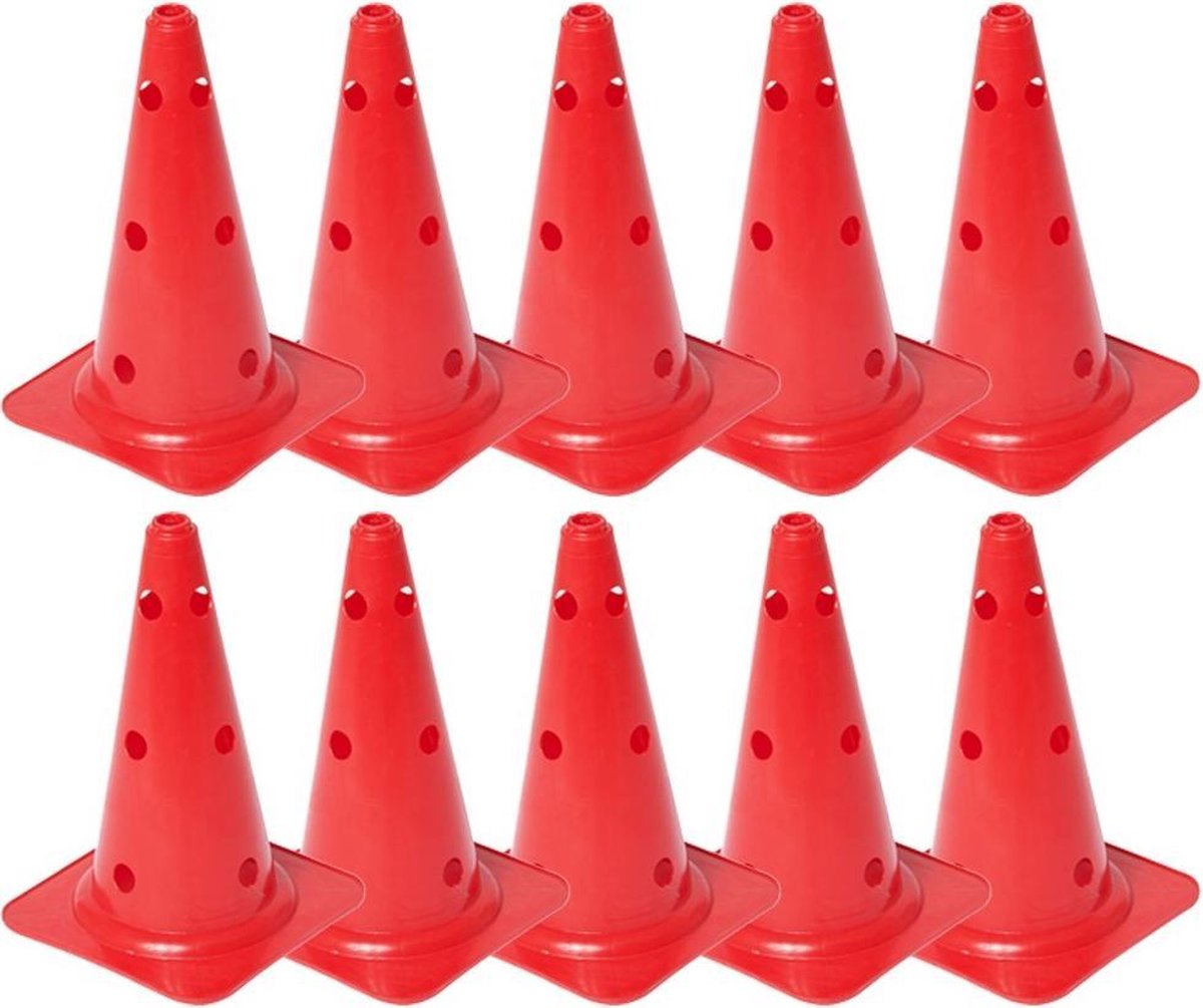 Multifunctionele pion 40 cm - Rood | Set | 10 stuks | Cawila | Kegel
