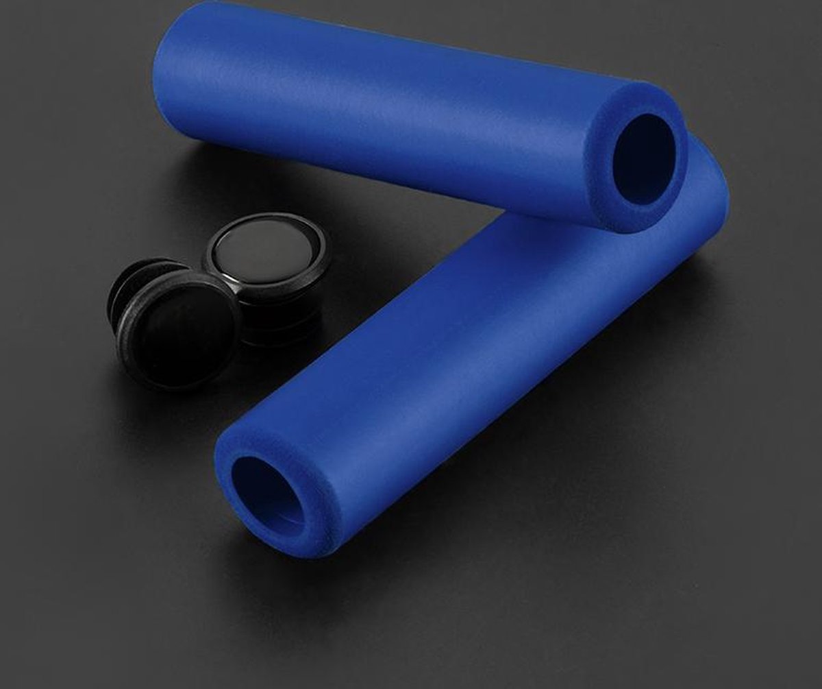 Baymate Fiets Grips MTB Siliconen Spons Handvatten Anti-slip Schokabsorberende Soft Bike Grips Ultraight Fietsen Stuur Blue