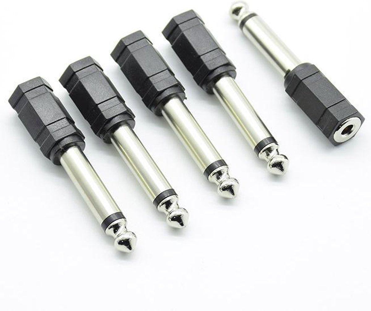 3.5mm 6.3mm Plug Audio Kabel Gitaar Piano Stereo AUX Connector Adapter Audioadater JackplugVerloop 3