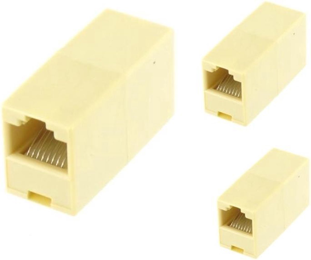 3 Stuks -  RJ45 Female naar RJ45 Female Koppeling 1:1 Verbinding