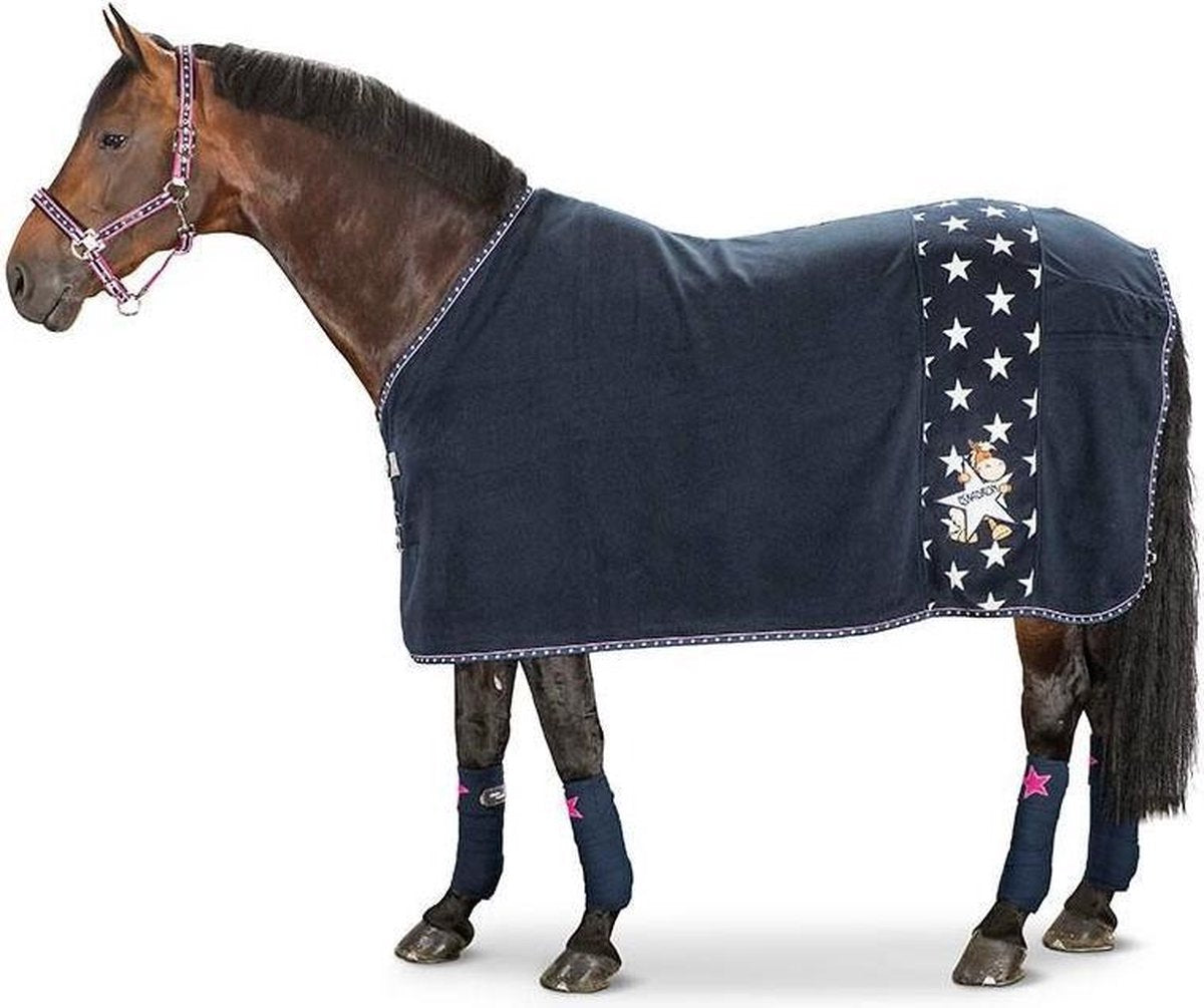 Eskadron - Ponydeken - fleece - navy - wit - rose - ponymaat XXS