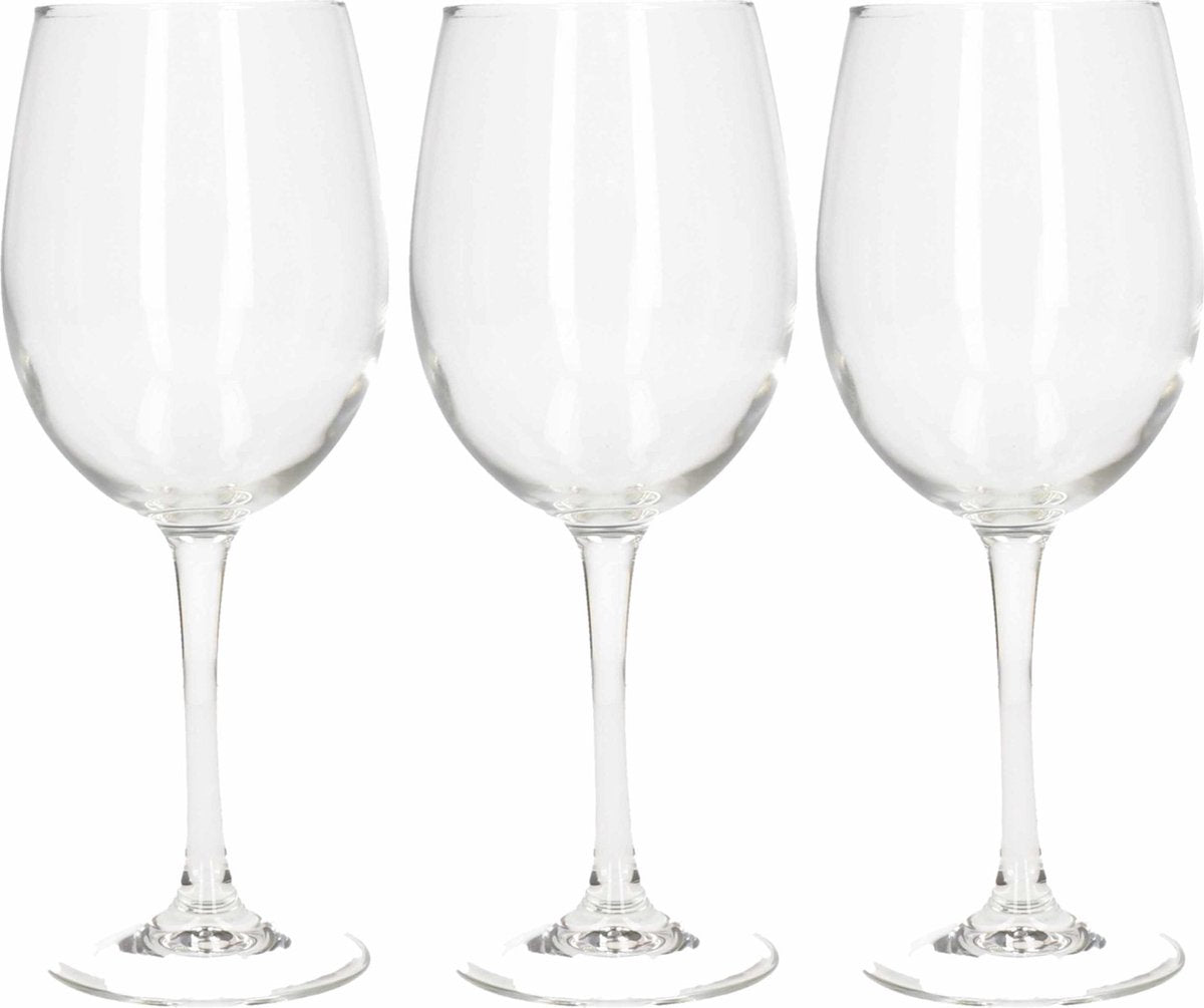 12x Stuks wijnglazen transparant 470 ml - Wijnglas voor rode wijn op voet