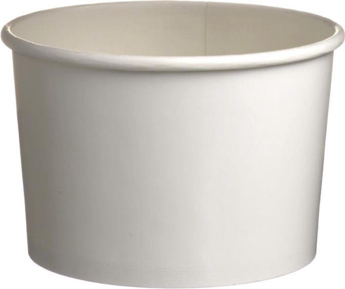 Kartonnen IJsbekers Wit Medium 240ml/8oz - 1.000 stuks.