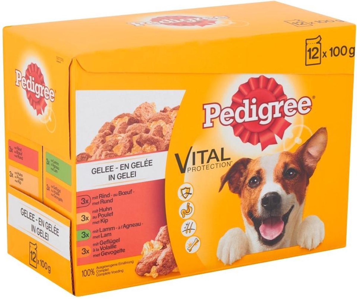 Pedigree Adult Maaltijdzakjes Multipack - Vlees & Gevogelte in Gelei - Hondenvoer - 4 x 12 x 100g