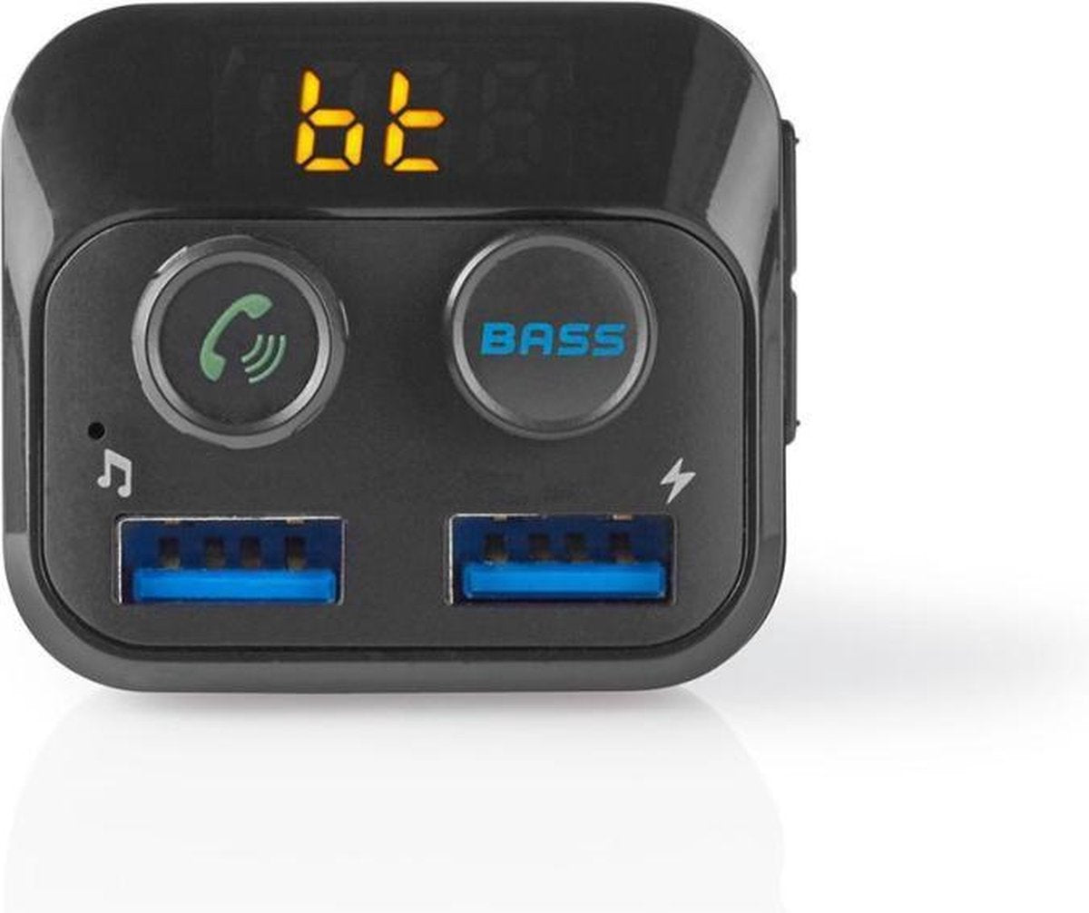 FM-Transmitter voor in de Auto | Bluetooth® | Bass Boost | microSD-kaartsleuf | Handsfree Bellen | 2x USB