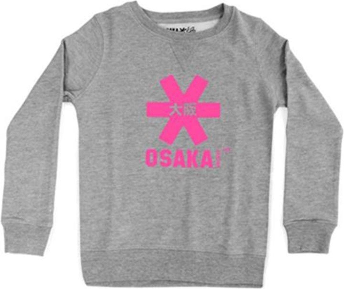 Trui Deshi Sweater Grey Melange Pink Logo