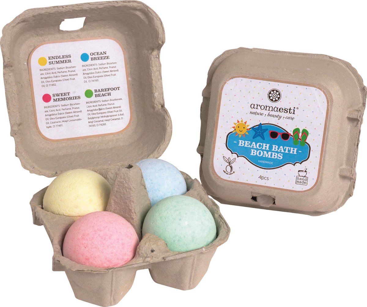 Aromaesti Beach Bruisballen - 4 stuks in eierdoosje