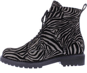Verhulst - Kim veterlaarsje - zebra zwart grijs - wijdte H - maat 7