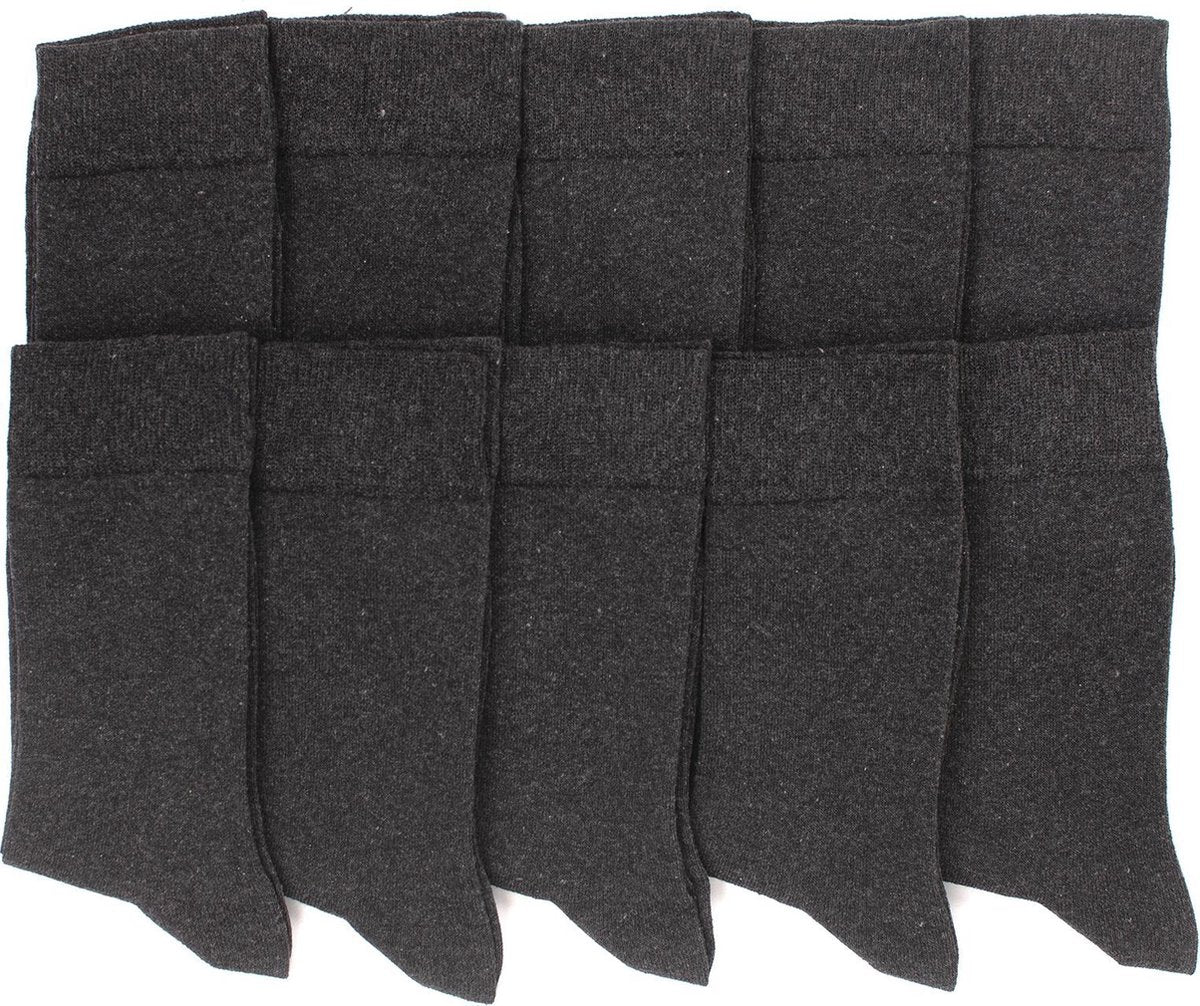 Donkergrijze sokken - Heren sokken - 10 paar - Normale sokken - Multipack Heren Maat 39-42