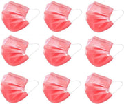 Rode Kinder Wegwerp Mondmaskers | 50 Gekleurde Mondkapjes voor Kids Rood | 14.5 x 9 cm | 3 Laags | Hoogste Kwaliteitsgarantie