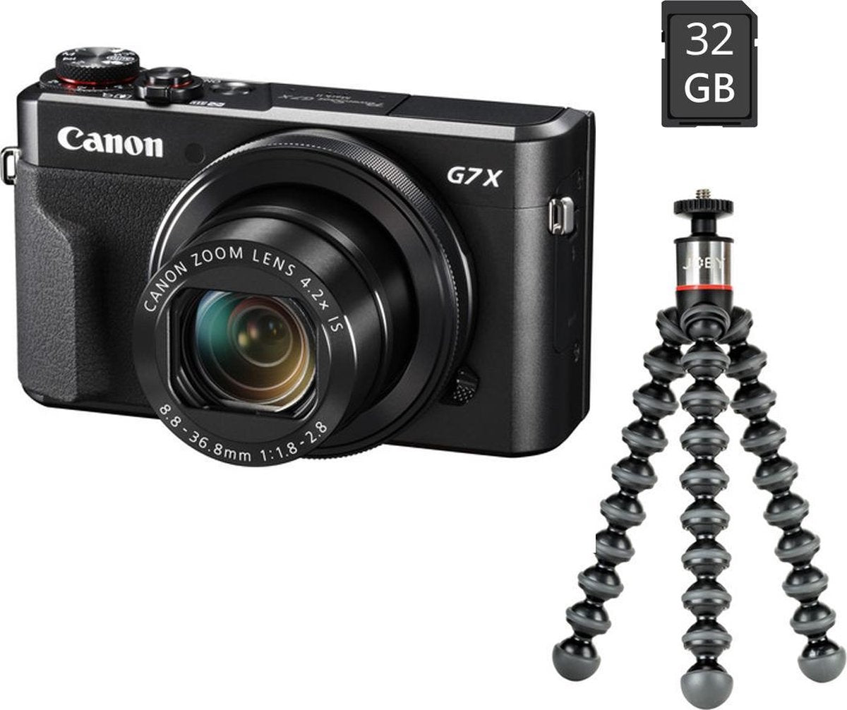 Canon PowerShot G7X Mark II - Vlog Kit - Inclusief Joby Gorilla 500 Tripod + 32GB SD-kaart