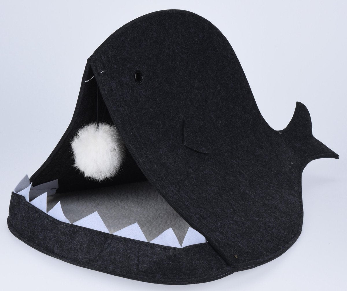 RelaxPets - Kattenmand - Cat Lounge - Slaapplek - Cat Cave - Haaien mand - Antraciet - 60x40x38cm