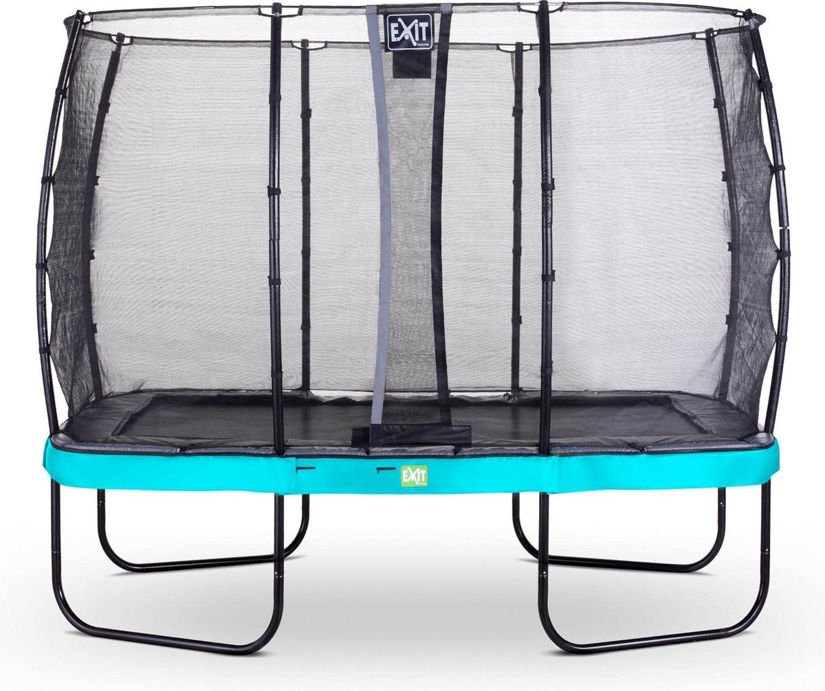 Trampoline EXIT Elegant - 214x366cm - met net Economy - blauw