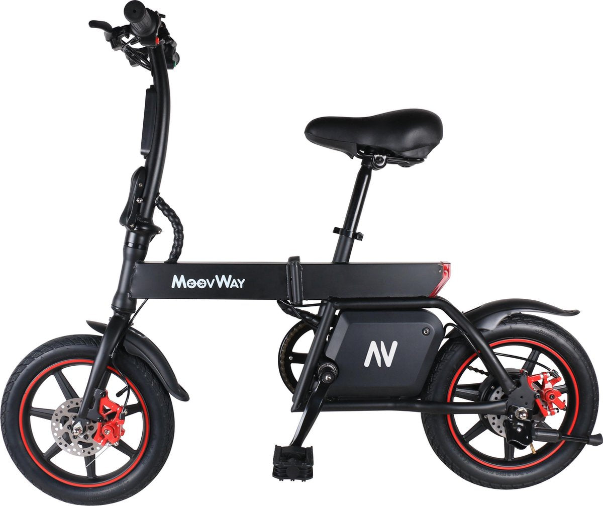MoovWay E-Bike - Elektrische Fiets - vouwfiets- trapondersteuning fiets - 14inch -Zwart