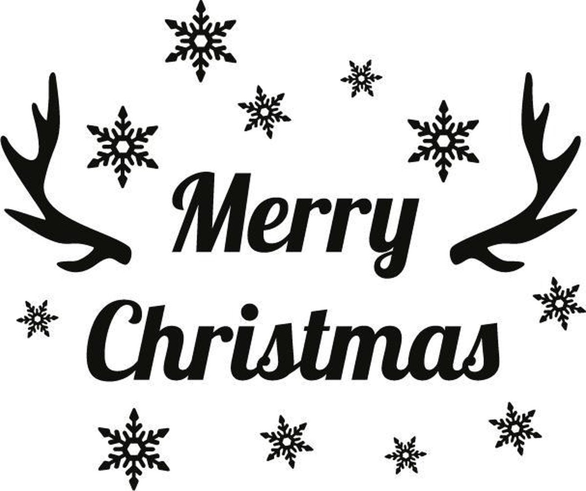 Kerst raamsticker - Decoratie kerst - Raamsticker - Kerst (Christmas) - Zwart - Merry Christmas