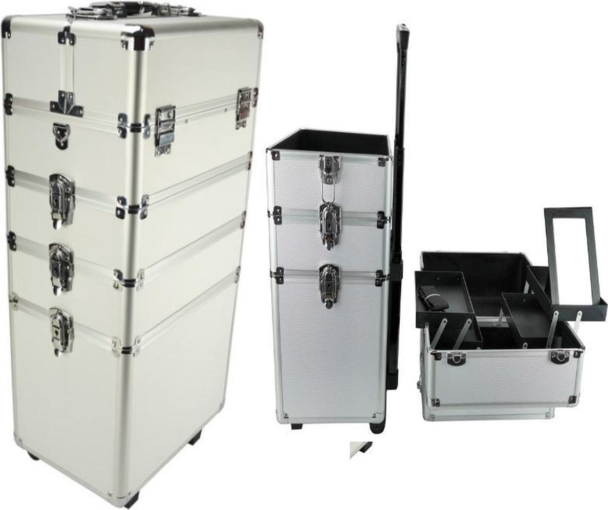 VDD Visagie Make-up Koffer - Beauty Case - Aluminium - met Spiegel