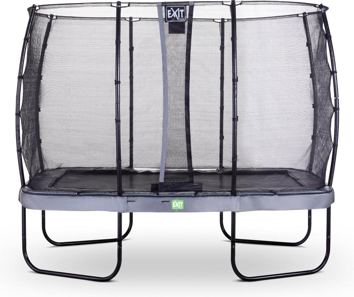 Trampoline EXIT Elegant - 214x366cm met veiligheidsnet Economy - grijs