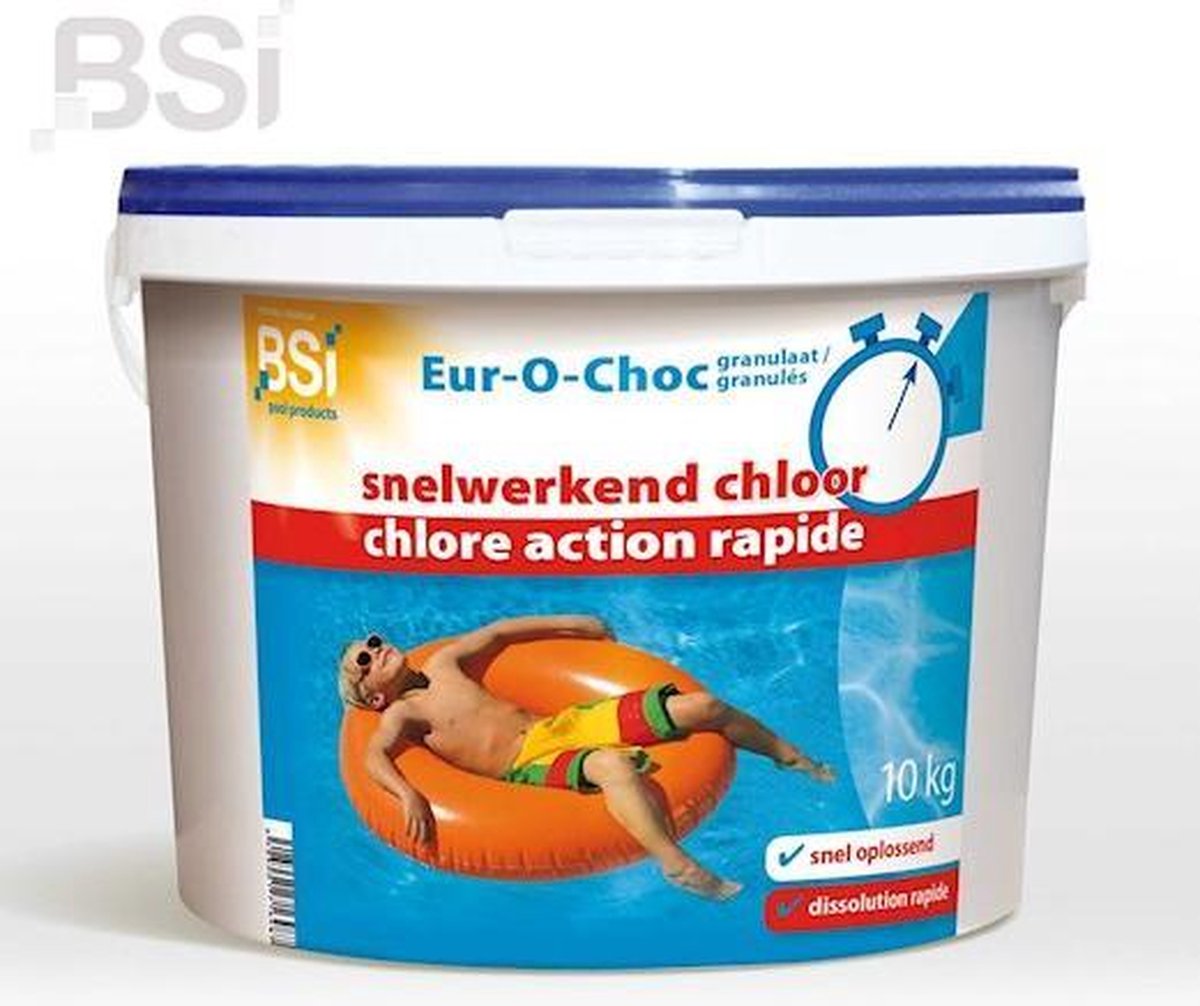 Snelwerkend chloor 10 kg - doodt bacteriën en algen - granulaat