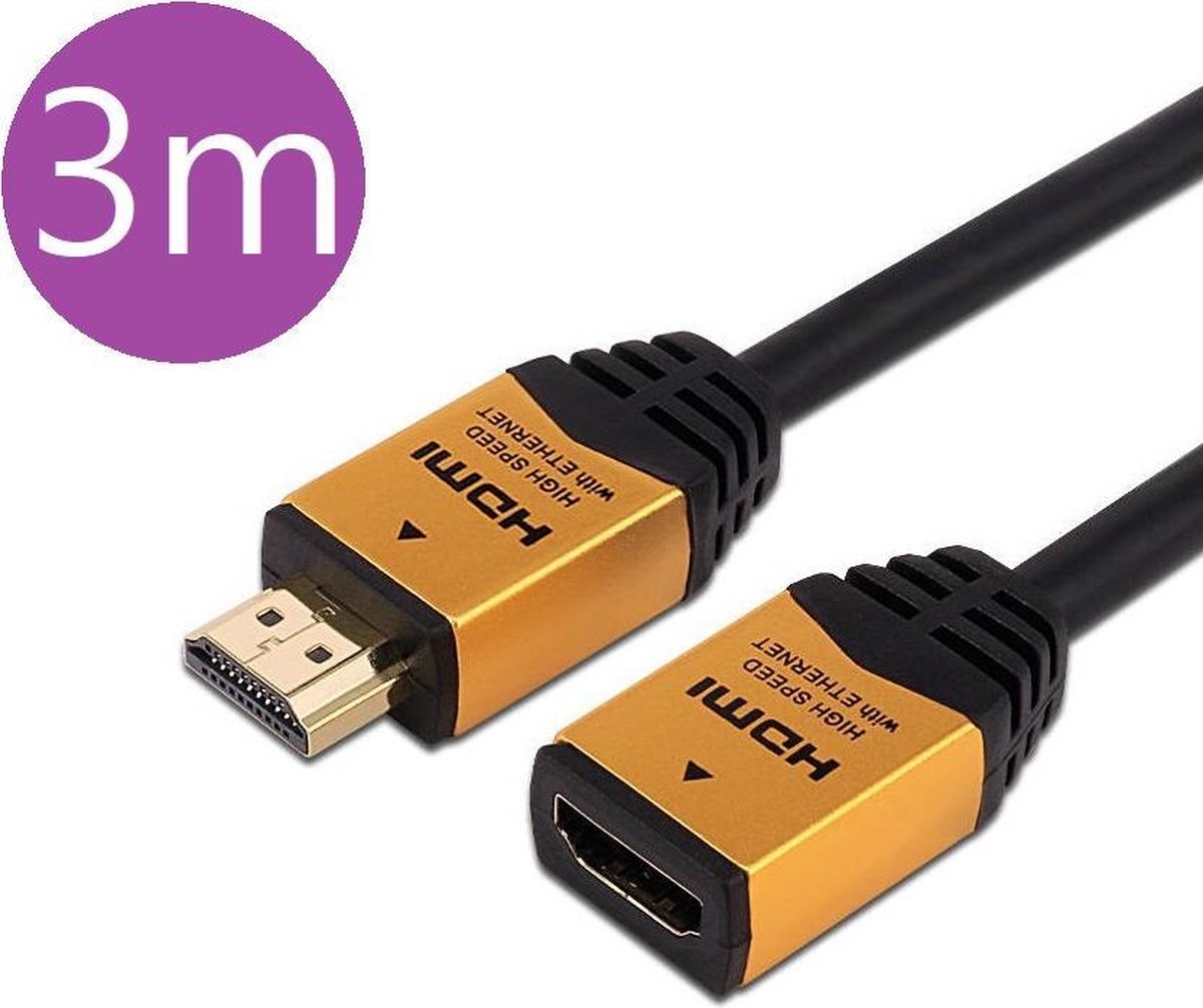 Speke HDMI Verlengkabel 3 Meter - Koppelstuk - Verlengstuk - Adapter - 4K - 3 Meter