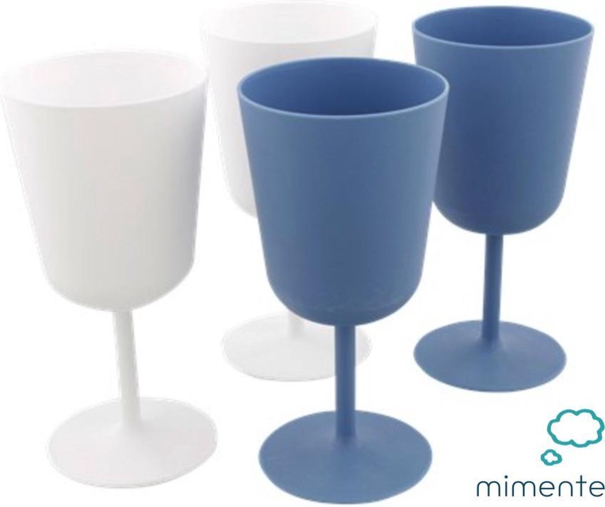Kunststof wijnglazen - kunststof bekers - camping wijnglazen - camping bekers - herbruikbare wijnglazen - hard plastic wijnglazen - barbecue wijnglazen - plastic wijnglas - 4 wijn bekers - 4 kunstof wijnglazen