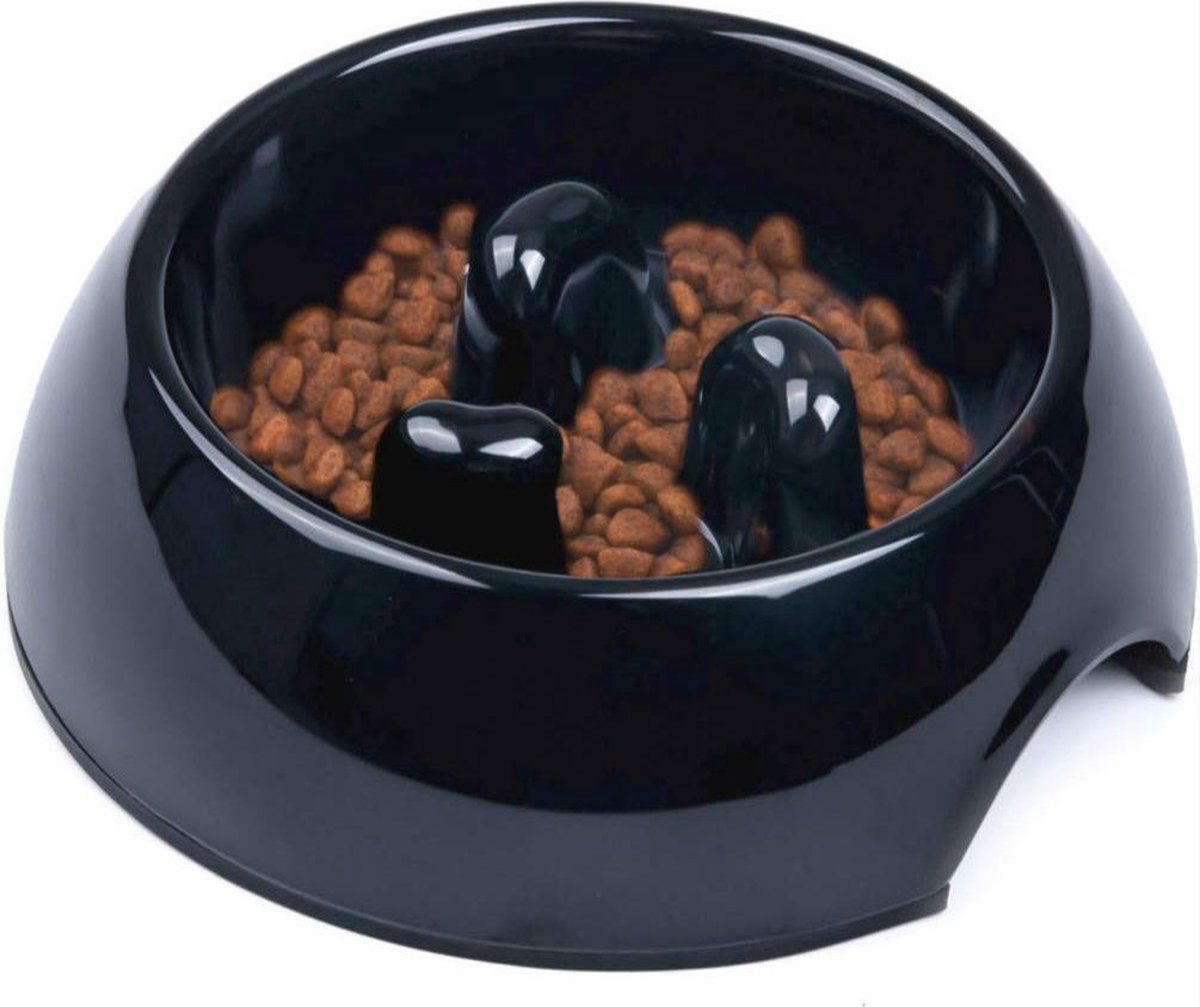 TZ® Anti-schrokbak voor honden | Anti-slip Hondenkom gemaakt van melamine | Natural BPA-vrije voerbak | Slow feeder voor honden en katten | Vermindert opname en overeten voerbak | Slow bowl hondenkom