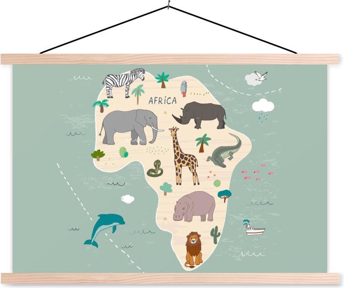 Wereldkaart kinderen - Dieren - Afrika