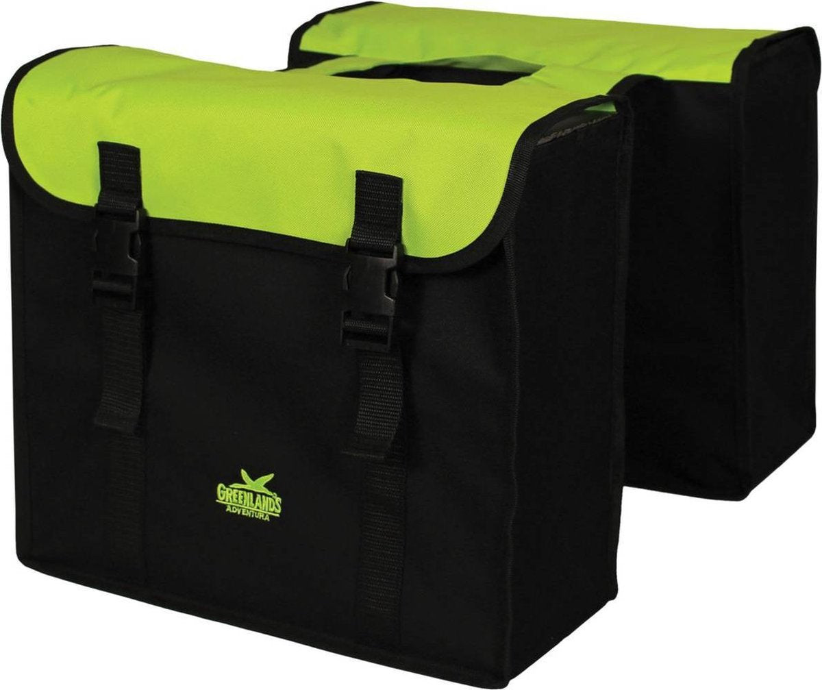 Greenlands - Dubbele Fietstas - 34 Liter - Zwart;Groen