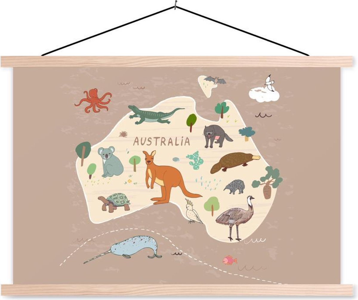 Wereldkaart kinderen - Australië - Dieren