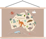 Wereldkaart kinderen - Australië - Dieren