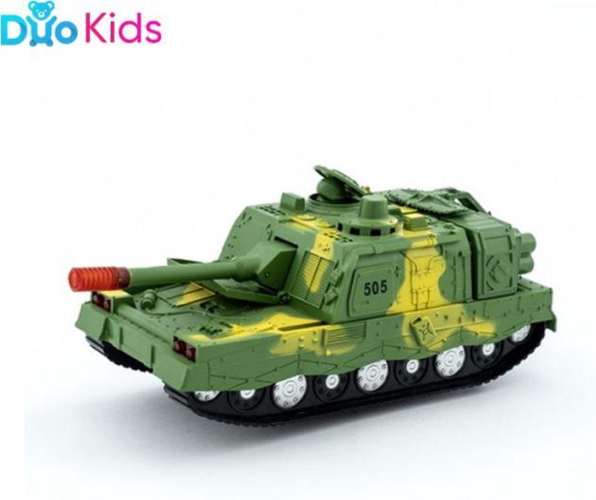 Duo Kids - RC Tank met licht- en geluidseffecten - Jongens Speelgoed Militair Oorlog Voertuig
