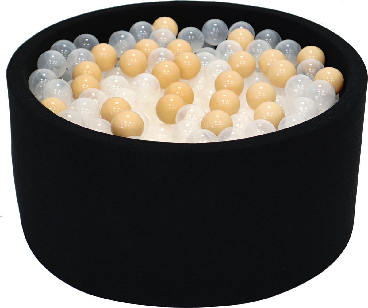 Ballenbak Grijs Zwart 90x40 met 250 ballen Wit