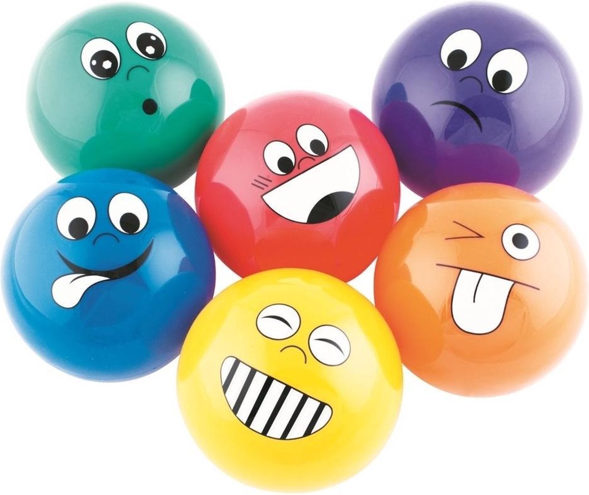 Spordas Emotie ballen | Set van 6 | vrolijke speelballen| set van 6 ballen | Dia. 10 cm