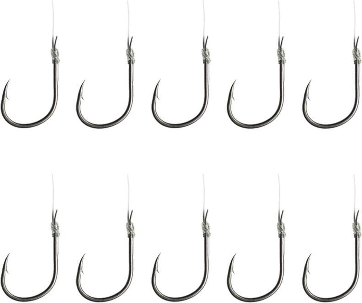 Dam Spezi Zander - Onderlijn - Haakmaat 4 - 0.20mm - 2.5kg - 5.5lbs - 70cm - 10 Stuks - Zilver