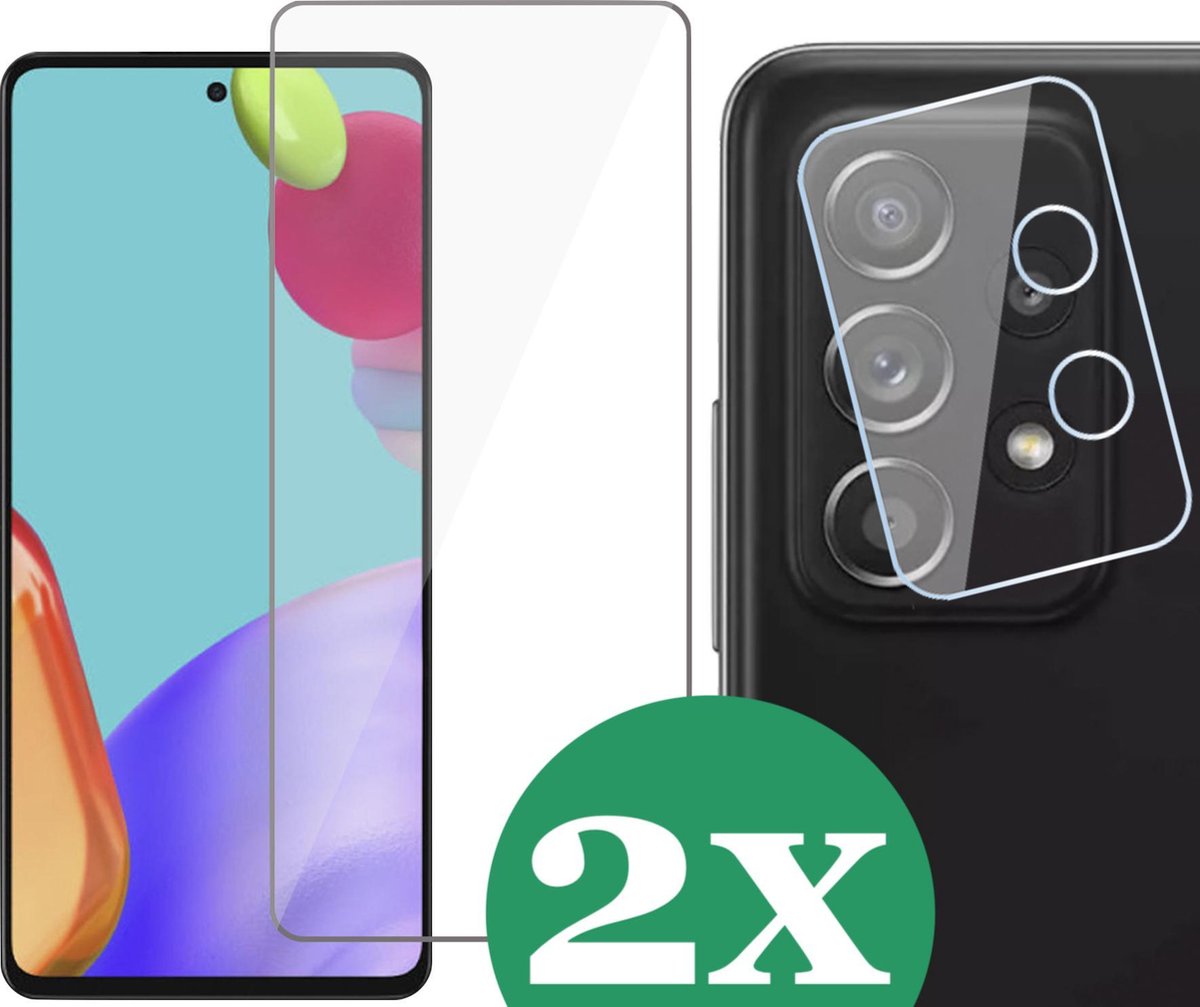 Samsung A52 Screenprotector - Samsung Galaxy A52 Screen Protector Glas en Samsung A52 Screenprotector Camera - 2 Stuks