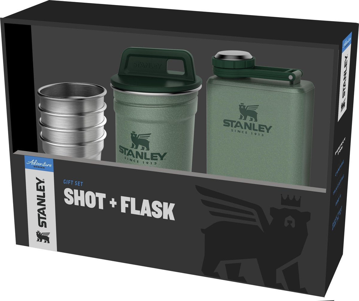Stanley The Pre-Party Shotglass + Flask Set - Hammertone Green