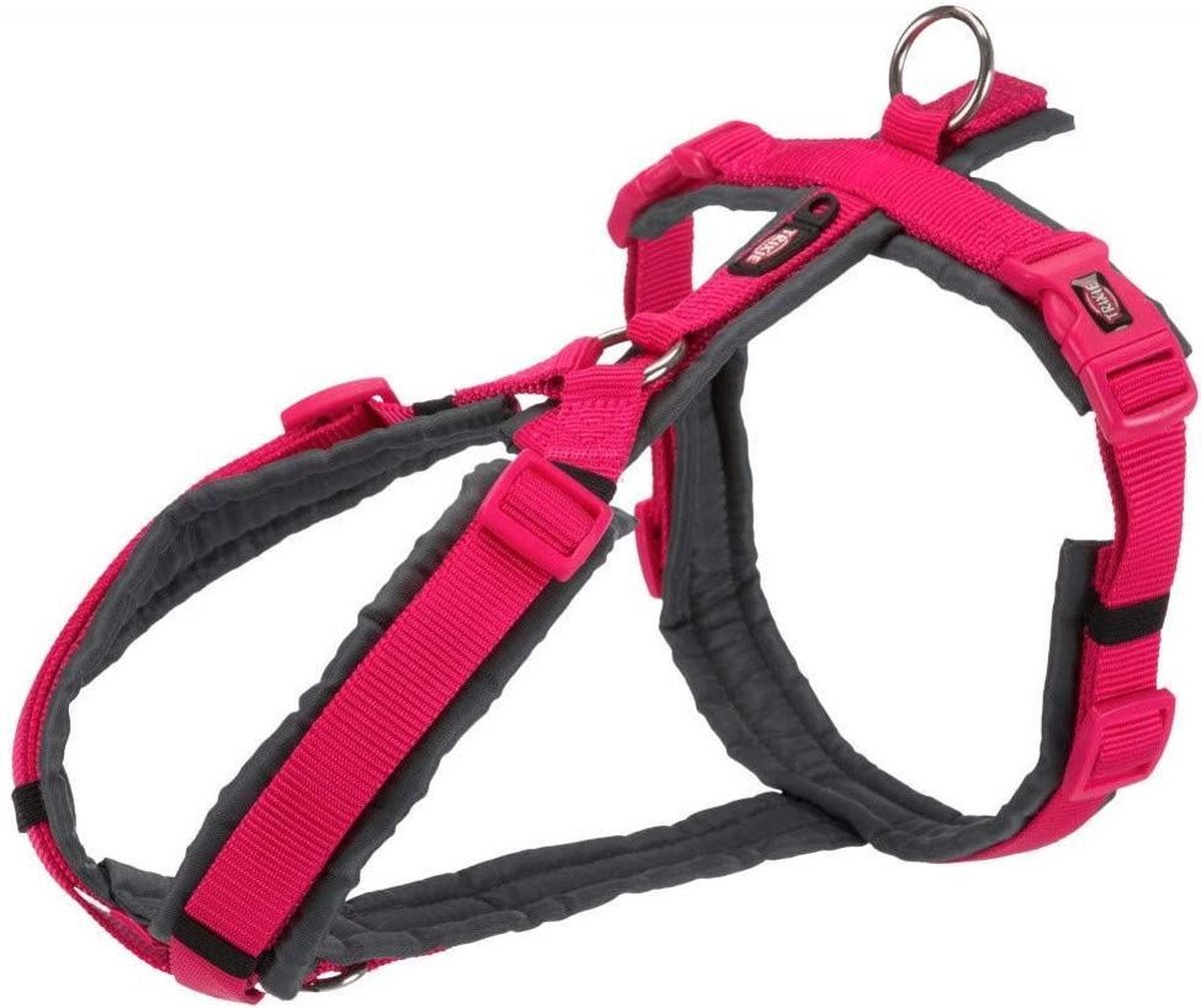 Trixie tuig voor hond premium trekking fuchsia / grijs 44-53x2 cm