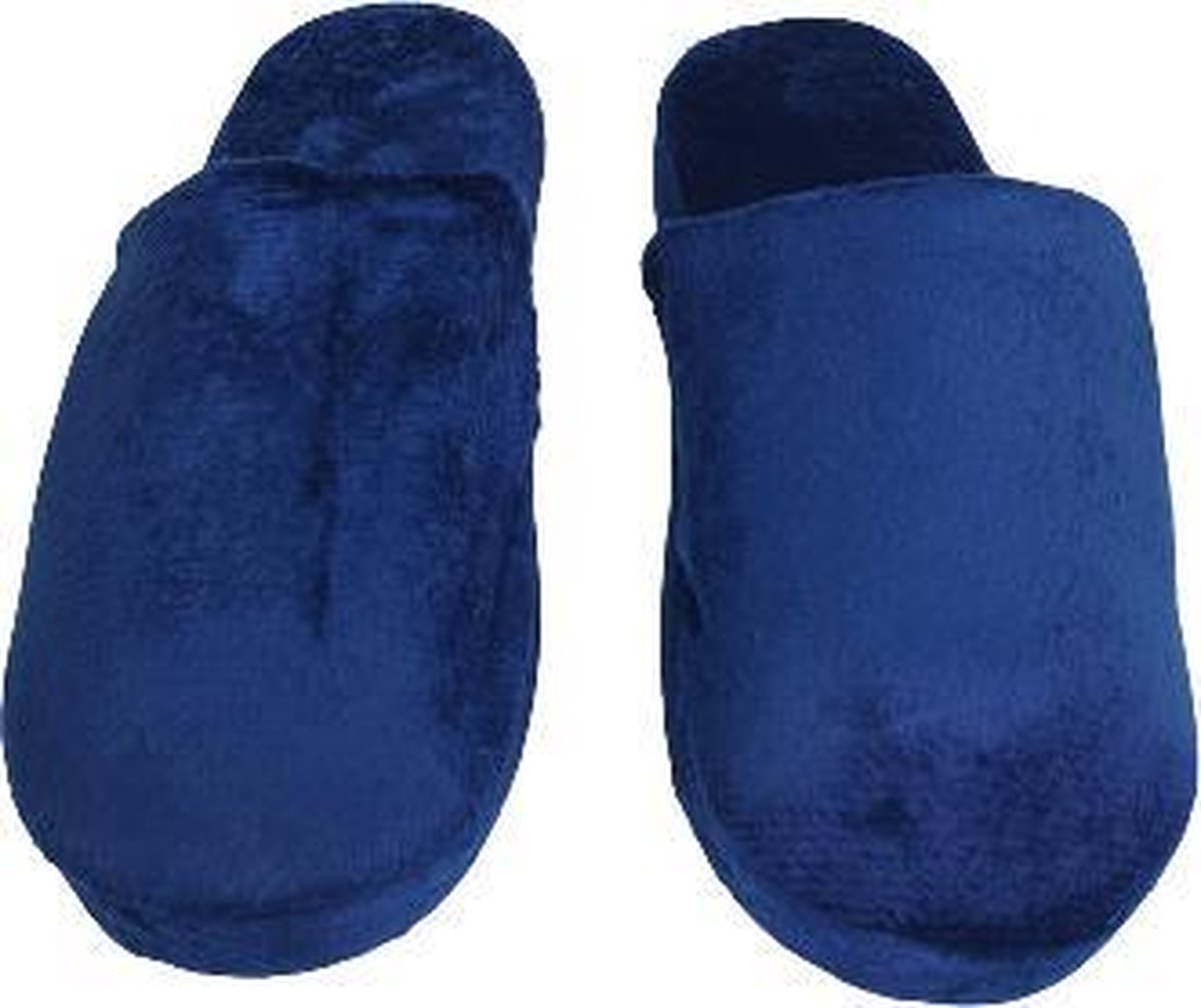 Model laag pantoffels velvet look - Donkerblauw - Maat 42 / 43