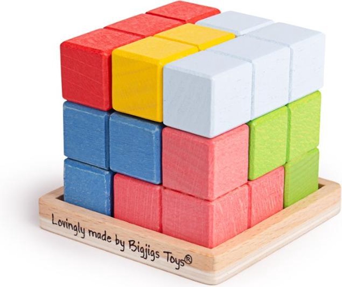 Bigjigs Houten Kubus Puzzel