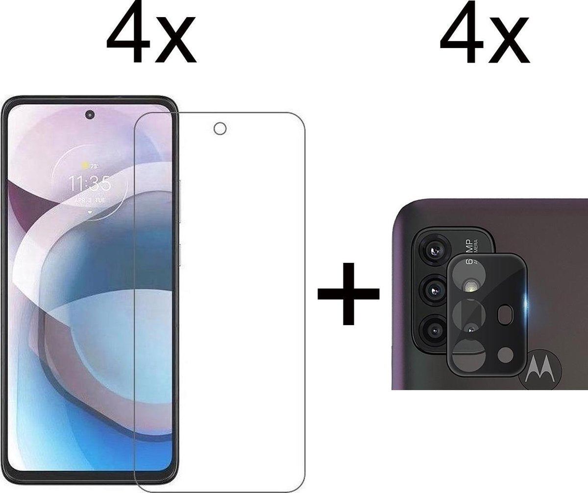 Beschermglas Motorola G10 screenprotector 4 stuks - Motorola G10 screen protector camera lens - 4 stuks - Motorola G10 screenprotector glas