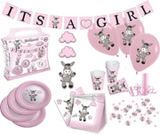 Tib Feestpakket It's A Girl Papier Roze 53-delig