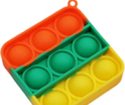 Fidget - Pop it - mini - Sleutelhanger - Vierkant - Regenboog - Bekend van Tiktok
