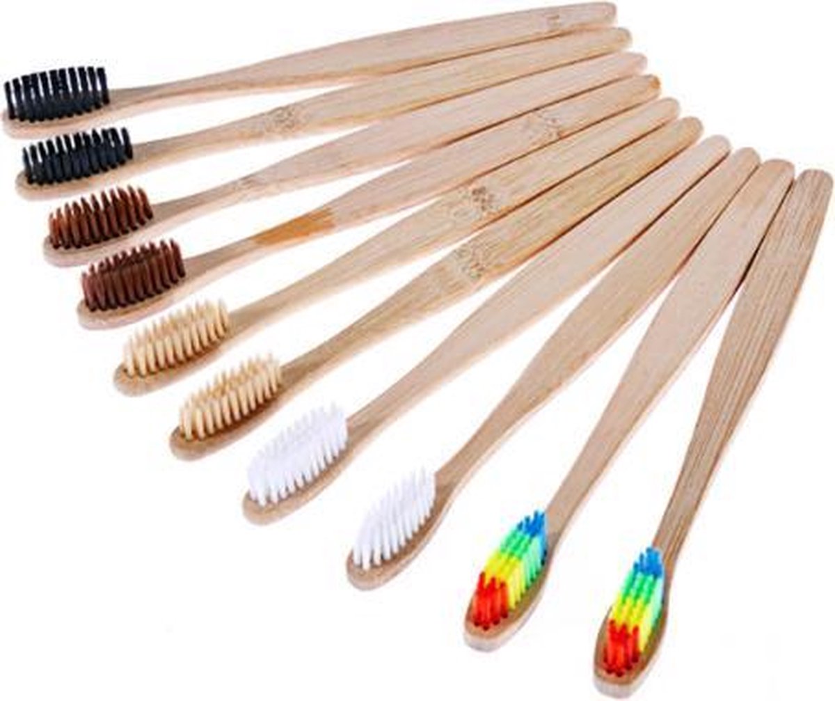 Houten Bamboe Tandenborstel - 100% Ecologisch - Zacht/ Medium