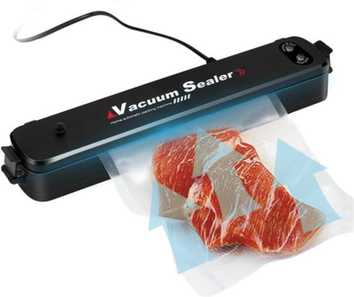 Rhodim - Vacumeermachine - Vacuum Sealer - Vacuum Cleaner - met 10 Zakken - voor Thuis & Keuken - Zwart
