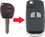 Autosleutel 2 knoppen klapsleutel ombouwset sleutelbehuizing geschikt voor Suzuki sleutel Swift / Suzuki Grand Vitara / Suzuki Wagon R / suzuki sleutel.