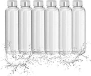 relaxdays waterfles  glas - 6 stuks - drinkfles 500 ml - glasfles - sportfles onderweg