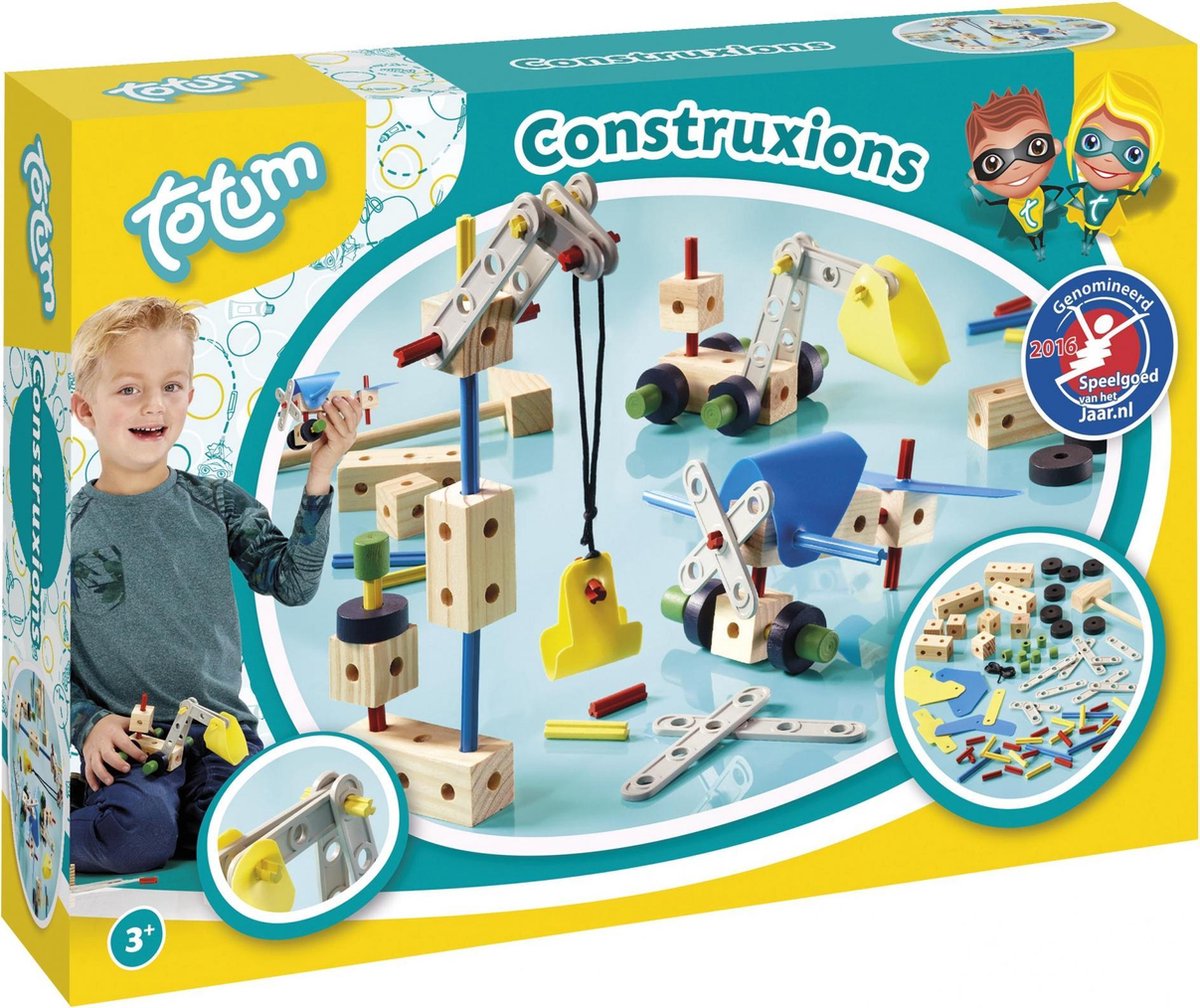 Houten bouwset  - maak je eigen constructies - tools inbegrepen