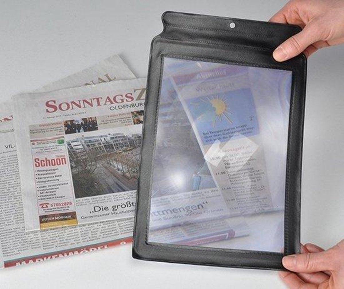 Leesloep (A4 formaat) met 3 x vergroting. Handig bij het lezen. Loupe | Vergrootglas | Handloep | Paginaloep